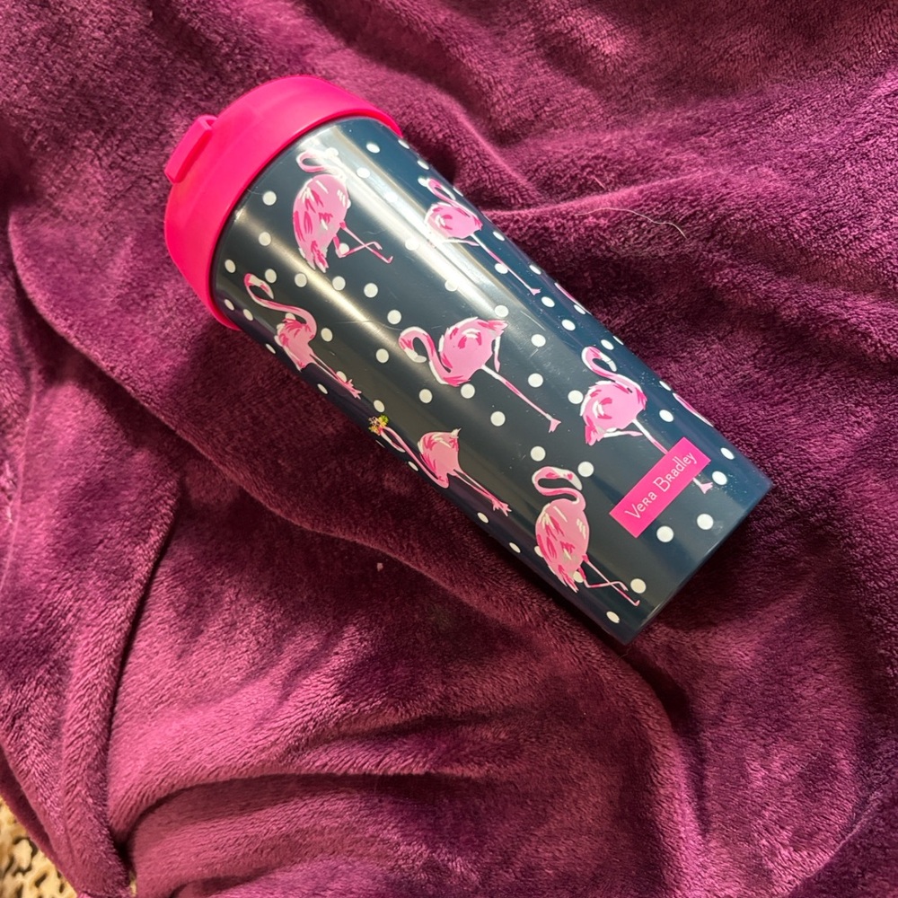 Vera Bradley Flamingo Print Travel Tumbler